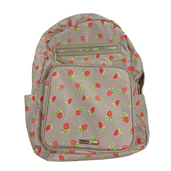 Madden Girl Matty Strawberry Nylon Square Backpack with Lunchbox - Picture 2 of 7